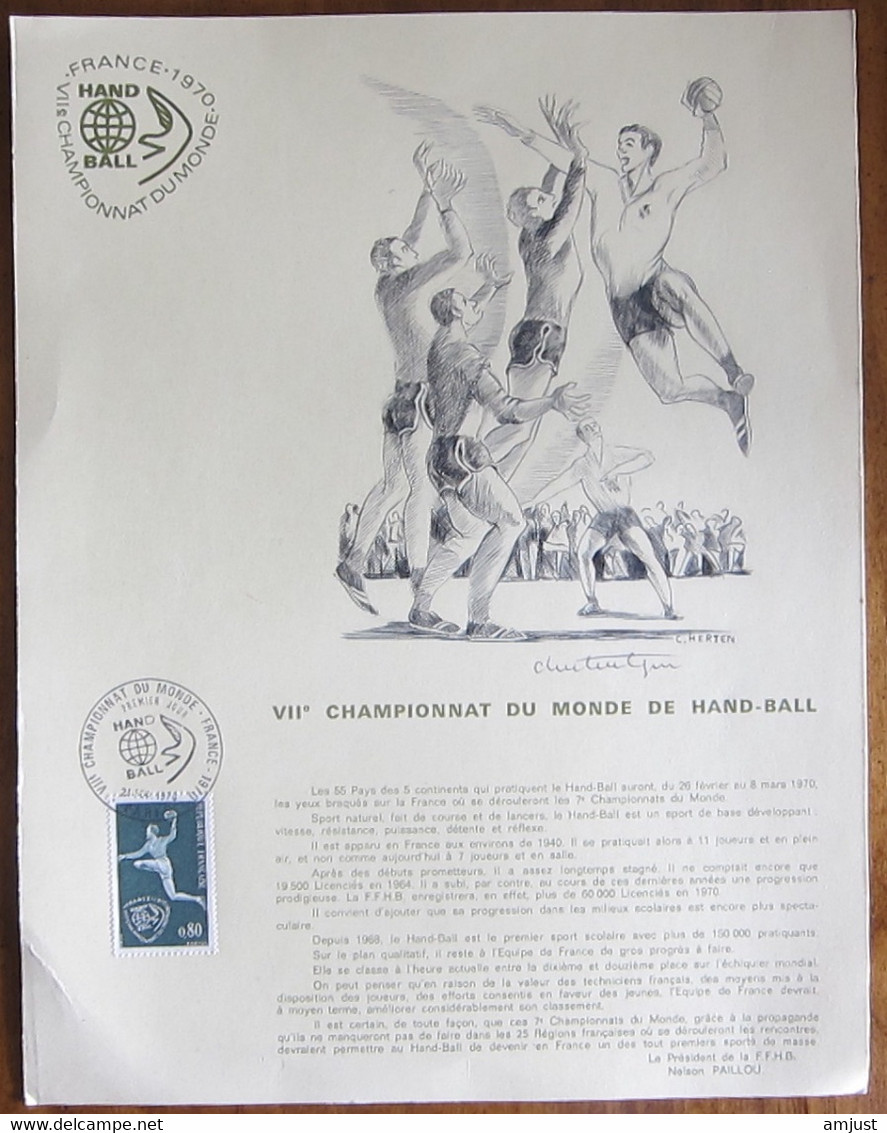 France // 1970 // Championnat Du Monde De Hand-Ball - Covers & Documents