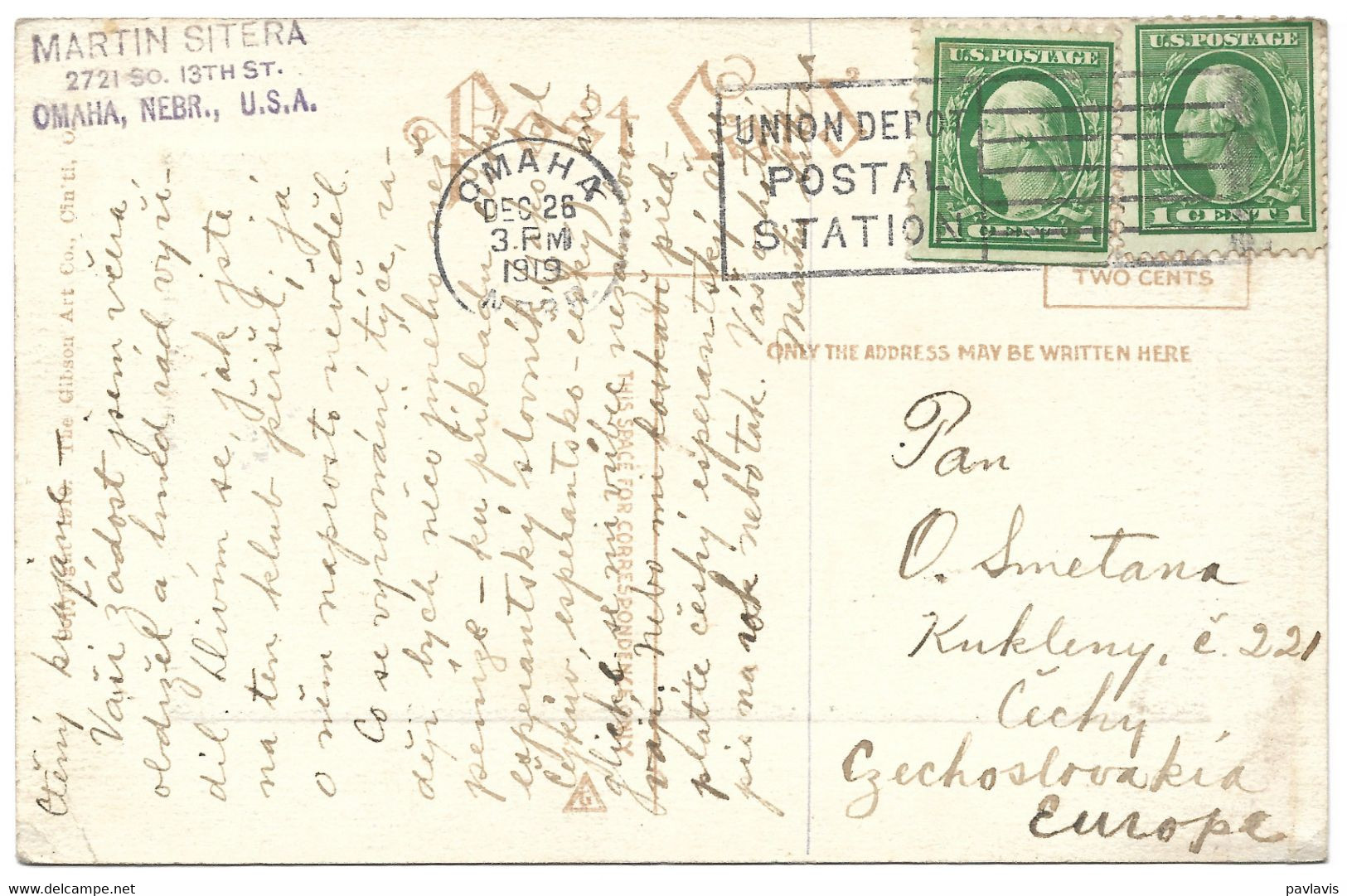USA – Omaha – Countryside – Stamps 1 Cent – Year 1919 - Omaha