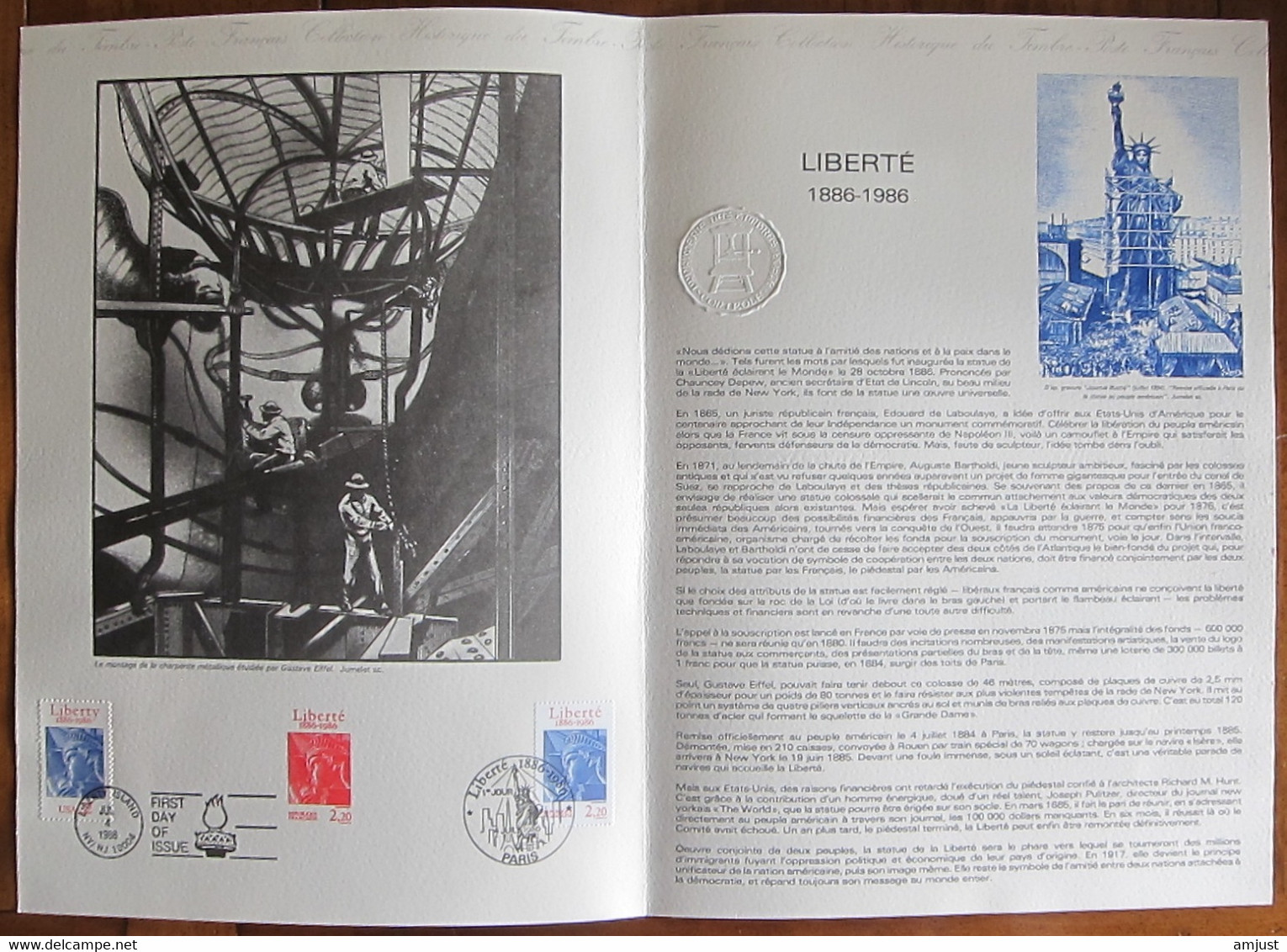 France // 1986 // 100 Ans De La Statue De La LIBERTE - Covers & Documents