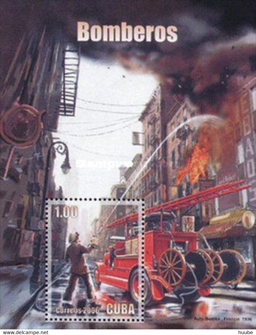 Cuba, 2006, Michel 4877, Fire Fighting And Rescue Equipment, Block 219, MNH - Firemen
