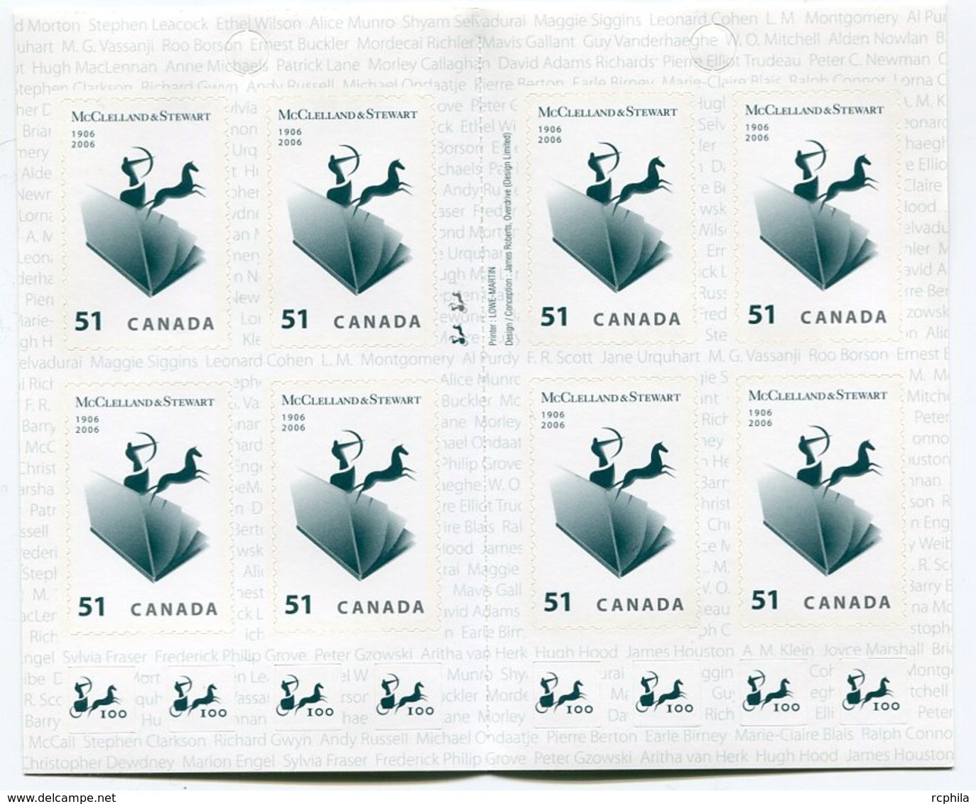 RC 11416 CANADA 2006 McCLELLAND & STEWART CARNET BOOKLET MNH NEUF ** - Full Booklets