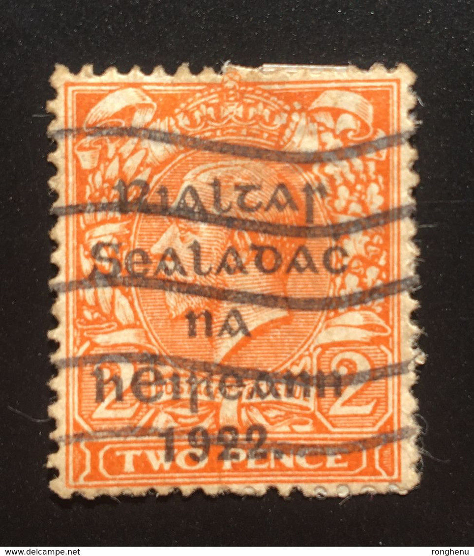 Ireland 2 Pence Great Britain Stamps Overprinted In Black - Oblitérés
