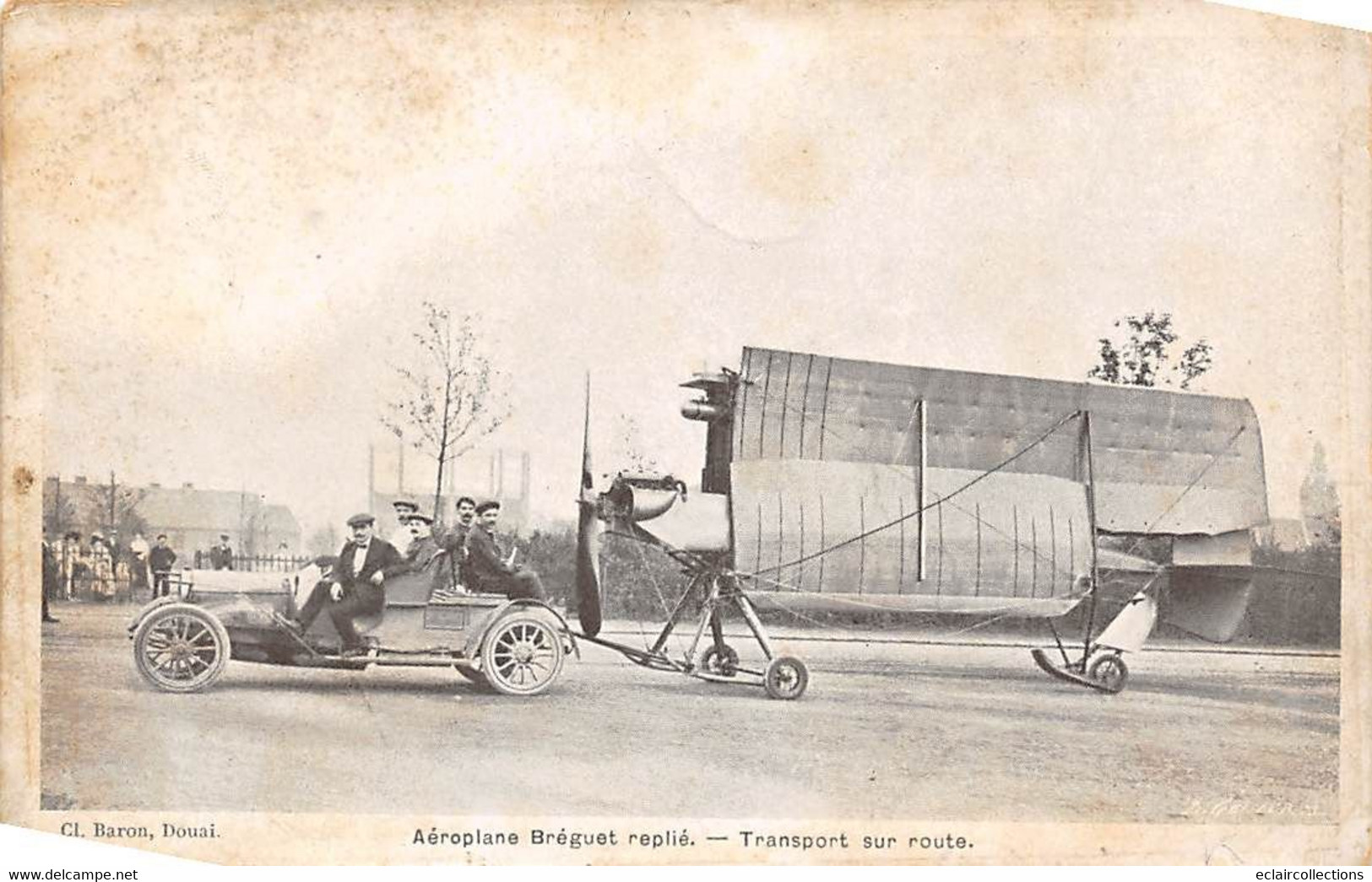 Thème  Aviation    Aéroplane Bréguet  Replié. Transport Sur Route .  Douai 59 ???   (voir Scan) - Altri & Non Classificati