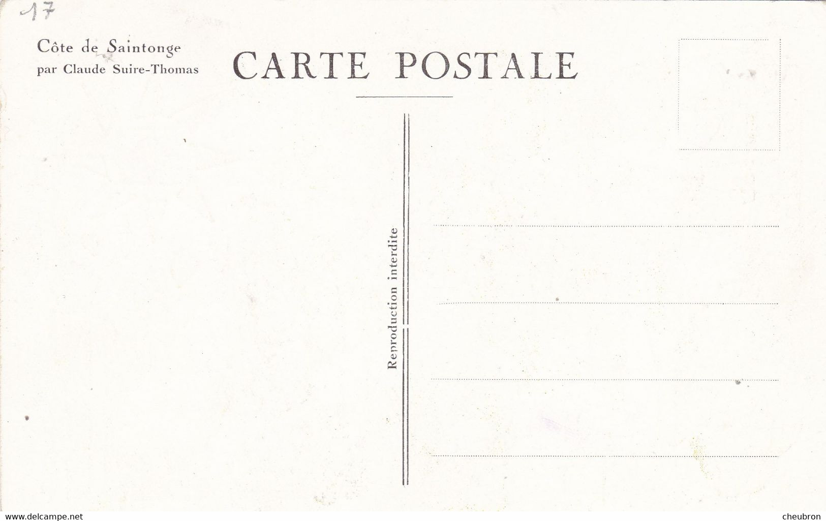 17. CHARENTE MARITIME. CARTE GEOGRAPHIQUE ILLUSTREE SE LA COTE DE SAINTONGE. - Altri & Non Classificati