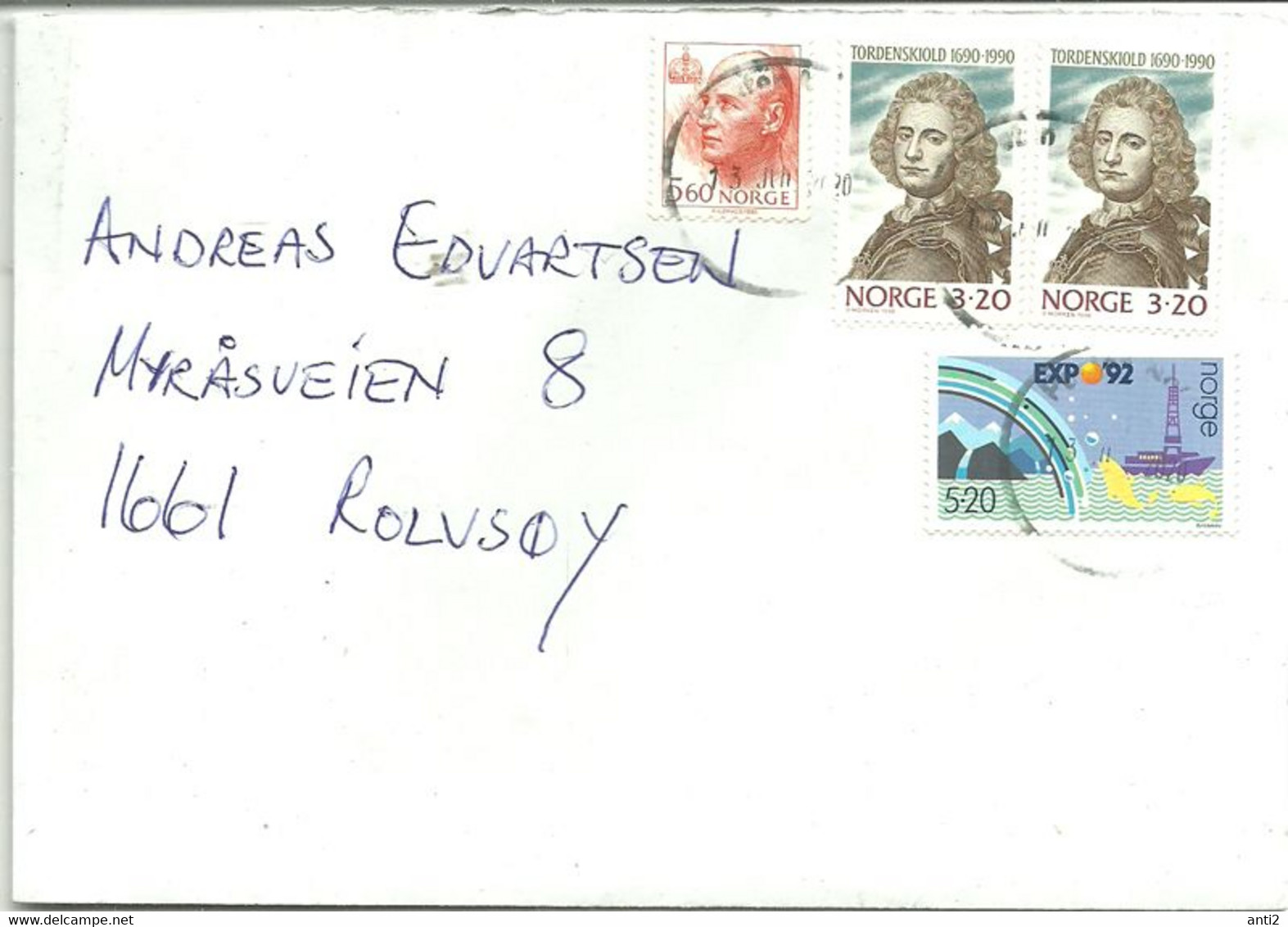 Norway 1990-1992  King Harald V  Kr 5.60, Tordenskiold, Expo 92 On Cover. - Sonstige & Ohne Zuordnung