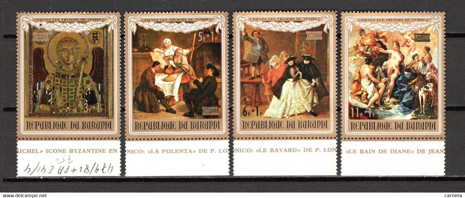 BURUNDI  N° 479 à 482   NEUFS SANS  CHARNIERE COTE 2.00€     UNESCO  TRESORS DE VENISE  PEINTRE TABLEAUX - Neufs