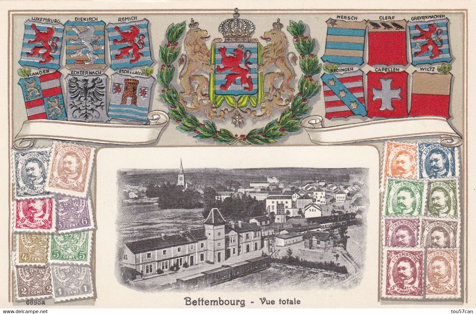 BETTEMBOURG - GRAND DUCHÉ DU LUXEMBOURG - PEU COURANTE CPA GAUFREE ET EN RELIEF. - Bettemburg