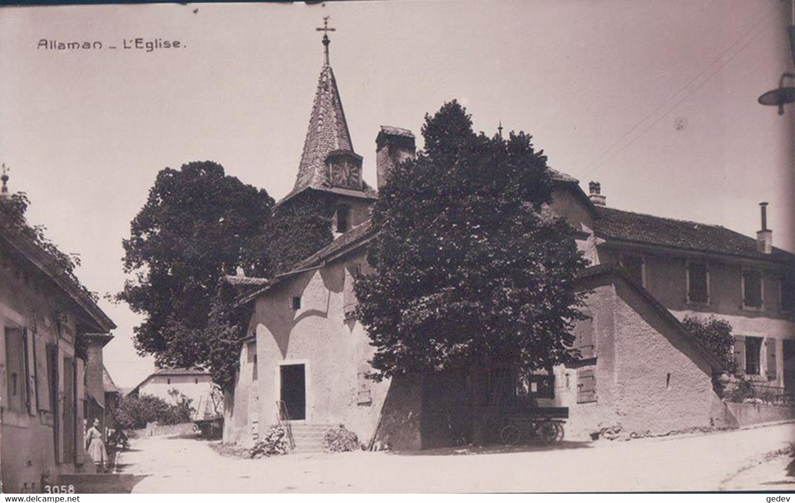 Allaman VD, Eglise Et Bureau De Poste (27.1.1927) - Allaman