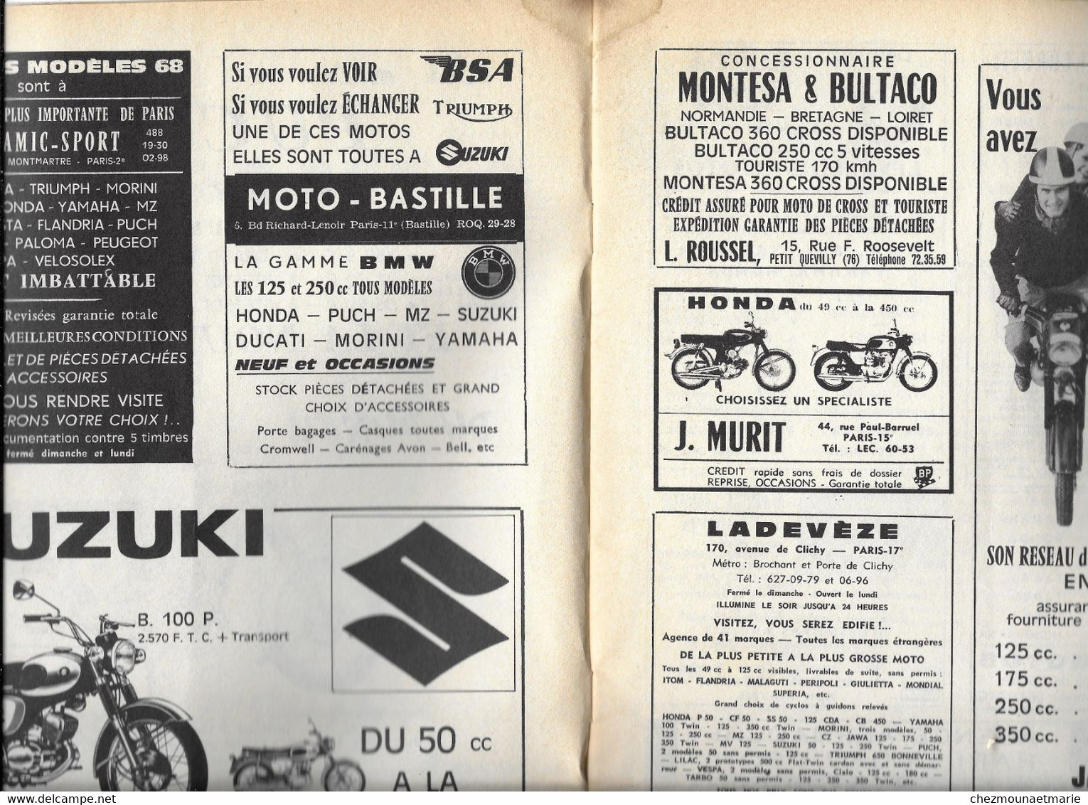 MOTO REVUE MARS 1968 N° 1876 ESSAI DU SUZUKI - Motor Bikes