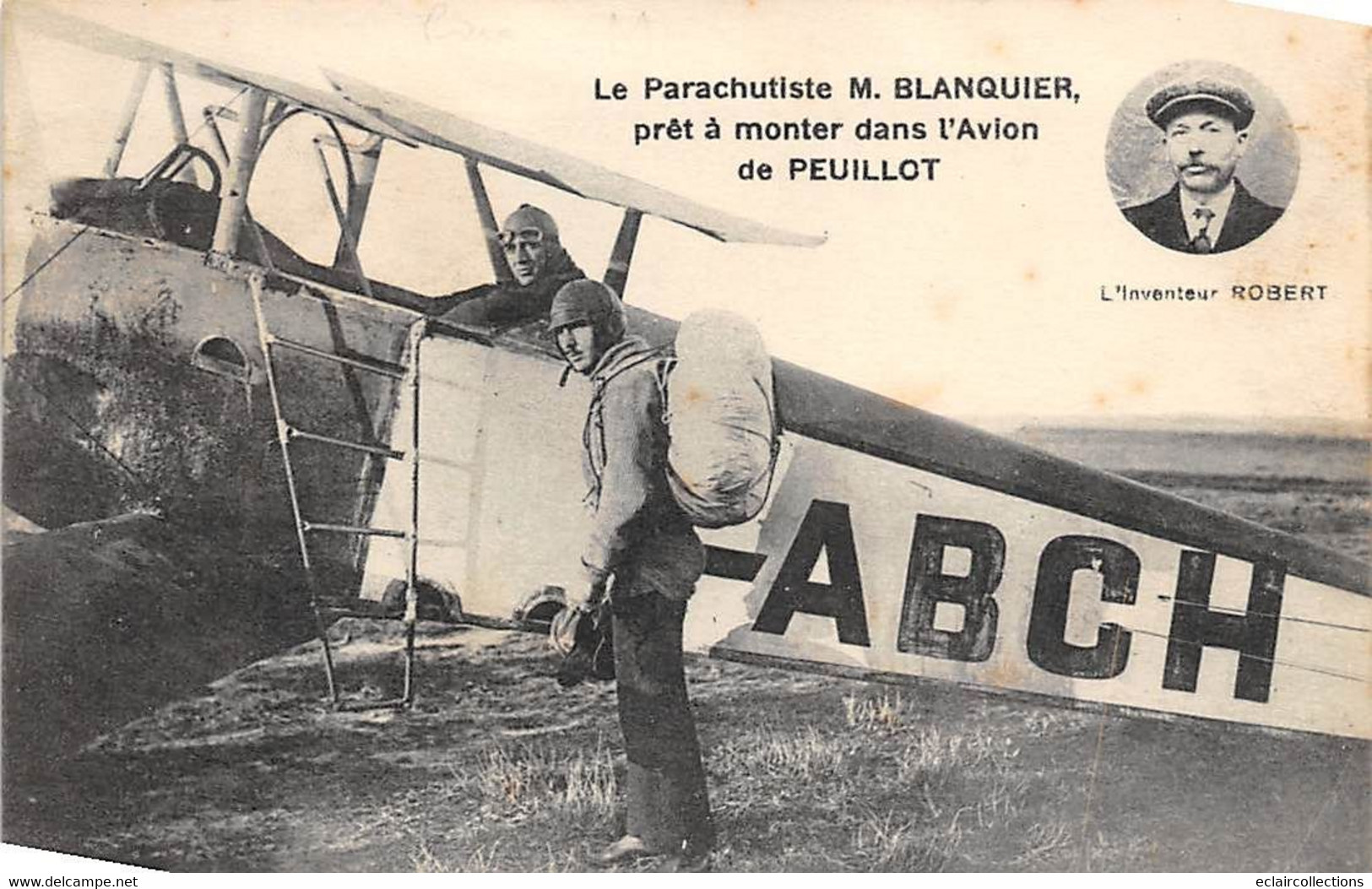 Thème  Aviation  Parachutisme  Le Parachutiste Blanquier Monte Dans L'avion De Peuillot (voir Scan) - Parachutisme