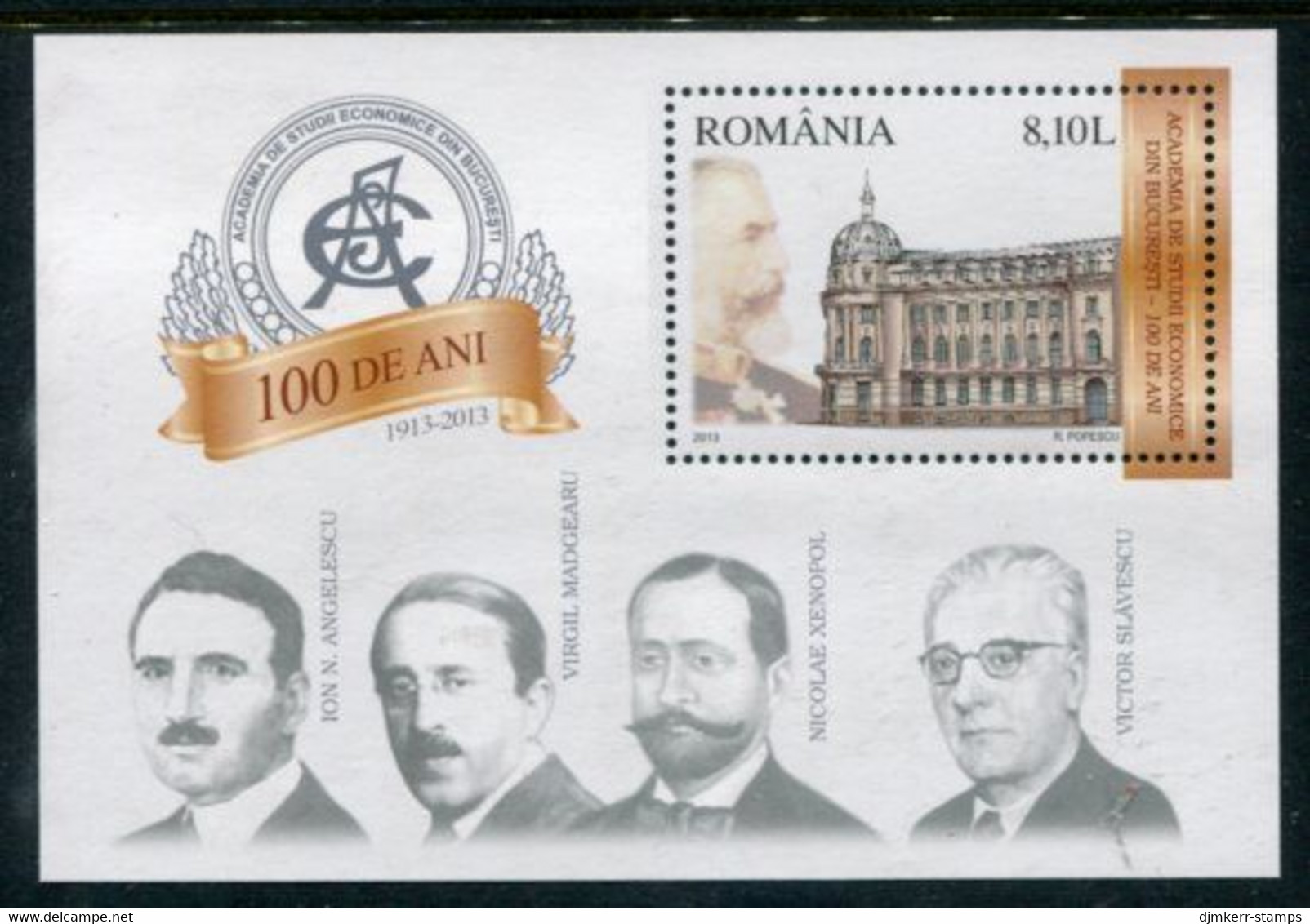 ROMANIA 2013 Centenary Of Academy Of Commerce Block MNH / **. Michel Block 556 - Blocks & Sheetlets