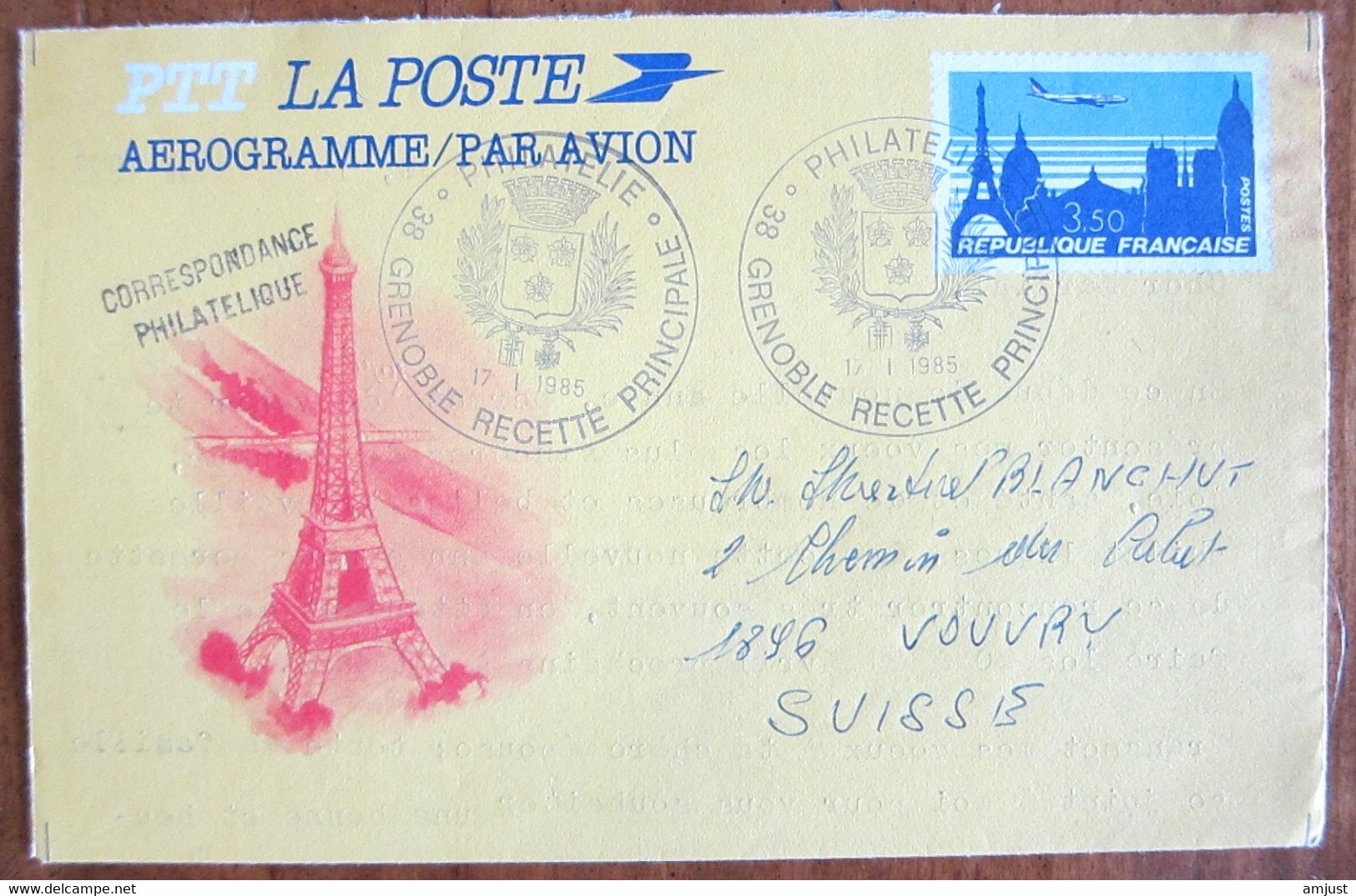 France // Entier Postaux  // Entier Postal Pour La Suisse 1985 - Standaardpostkaarten En TSC (Voor 1995)