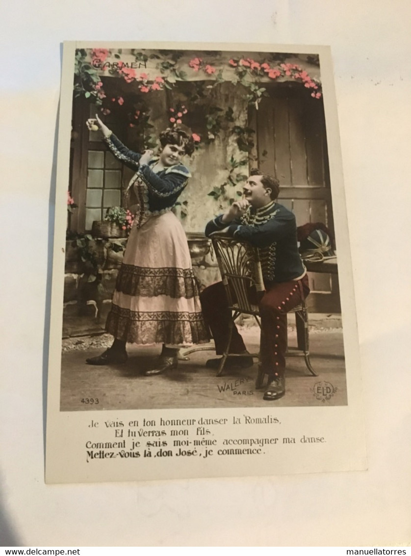 Ancienne Carte Postale Femme - Serie 4393 - Carmen - Ernest Le Deley - Walery Paris - Andere & Zonder Classificatie