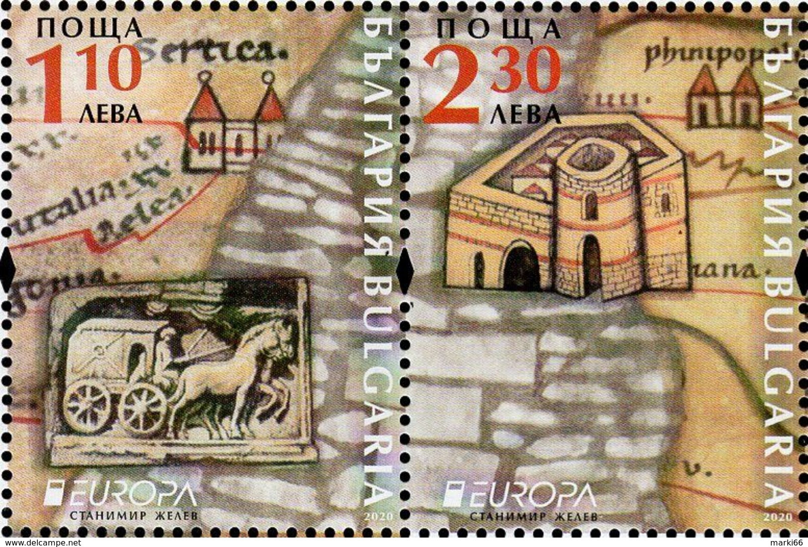 Bulgaria - 2020 - Europa CEPT - Ancient Postal Routes - Mint Stamp Set - Unused Stamps