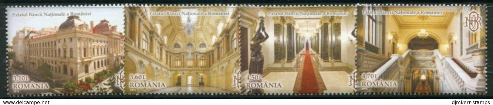 ROMANIA 2013 Architecture: National Bank Building MNH / **. Michel 6697-700 - Unused Stamps