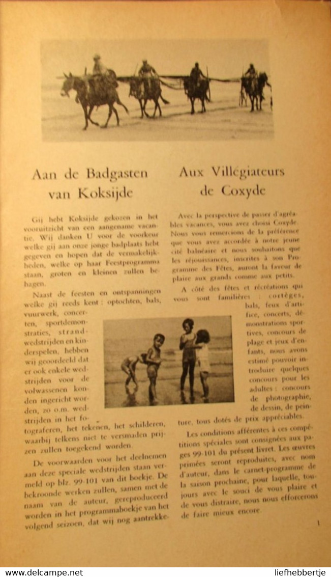 Feestprogramma Koksijde (aan) Zee 1950 - Programme Des Fêtes - Historia