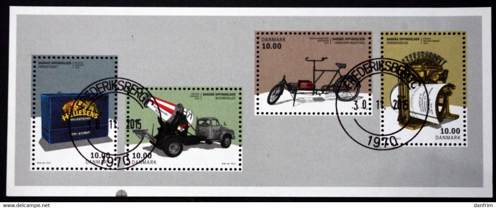 Denmark 2015 Danish Inventions  Minr.1819-22   Block 59 (O)  Frederiksberg   ( Lot Mappe ) - Used Stamps