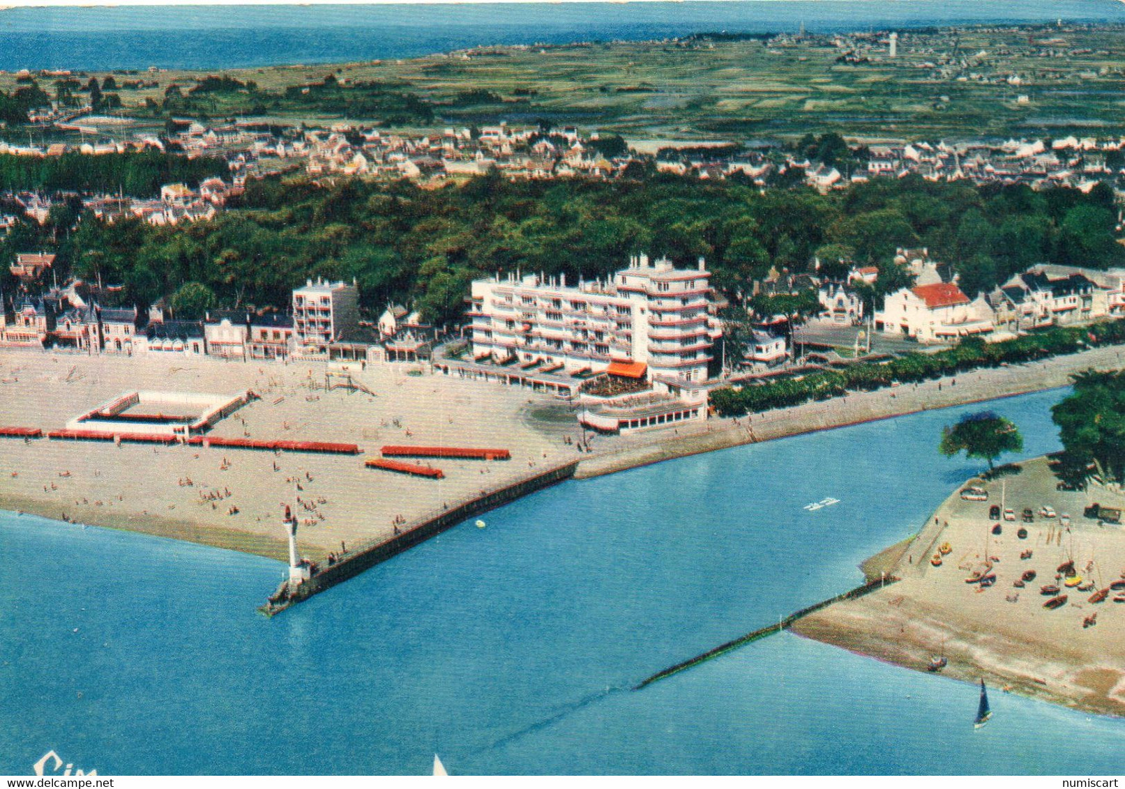 Le Pouliguen Vue Aérienne Entrée Du Port La Plage - Le Pouliguen