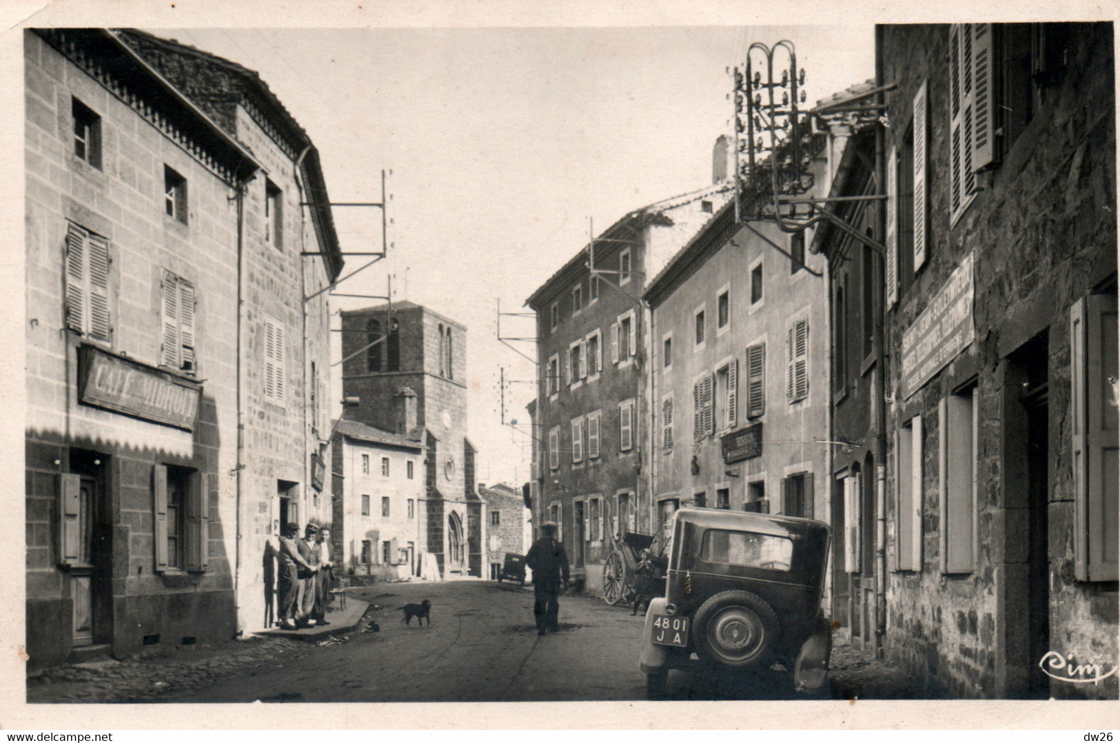 St Saint Jean Soleymieux (Loire) Grande Rue, Café Midroit, Poste - Edition Combier - Carte CIM Non Circulée - Saint Jean Soleymieux