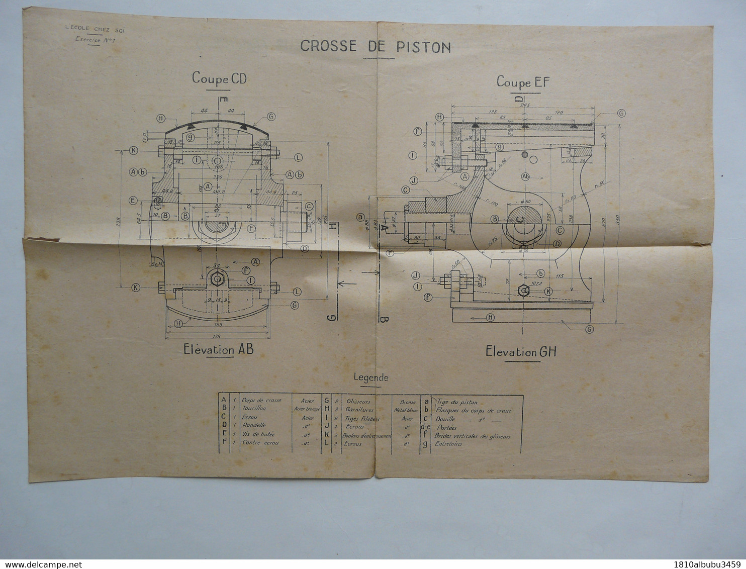 L'ECOLE CHEZ SOI : Coupes De CROSSE DE PISTON - DEMI-COUPE BIELLE Pour Machine à Vapeur - Machines