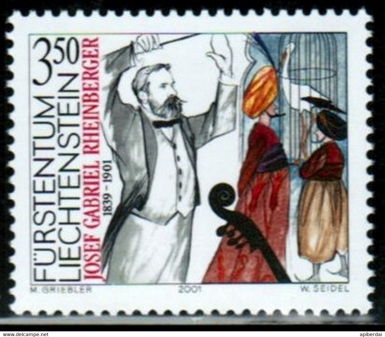 Liechtenstein - 2001  Gabriel Rheinberger, Musicien Unused Stamp - Lettres & Documents