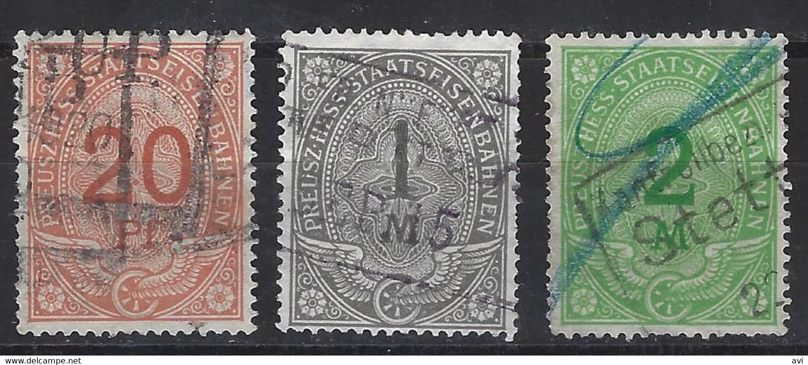 Old Germany Railway Parcel Preuss. Lot Of 3 Stamps.Used Trains/Railways/Eisenbahnmarken - Revenue Stamps