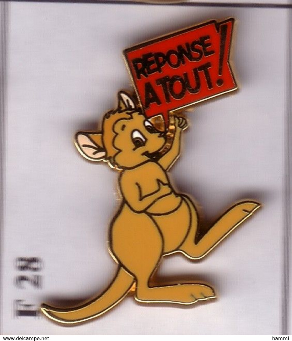 F28 Pin's REPONSE A TOUT KANGOUROU QUALITE ARTHUS BERTRAND Achat Immédiat - Animaux