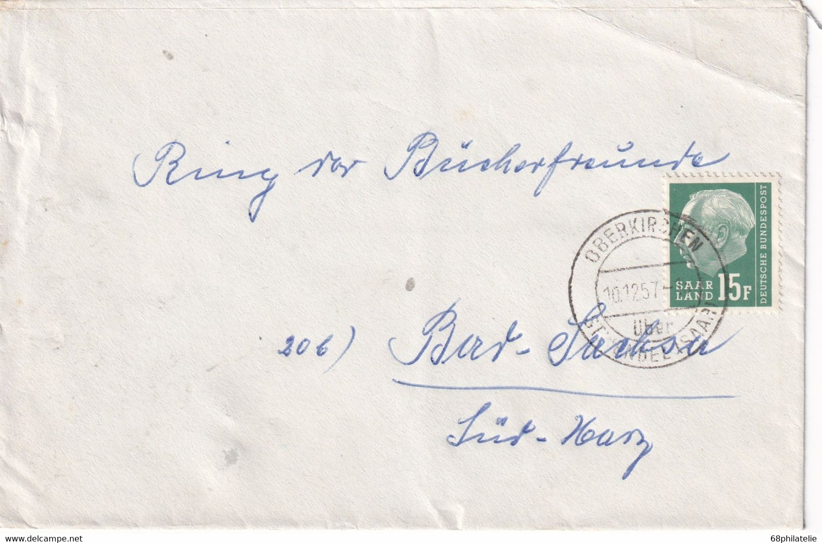 SAARLAND 1957 LETTRE DE OBERKIRCHEN - Otros & Sin Clasificación