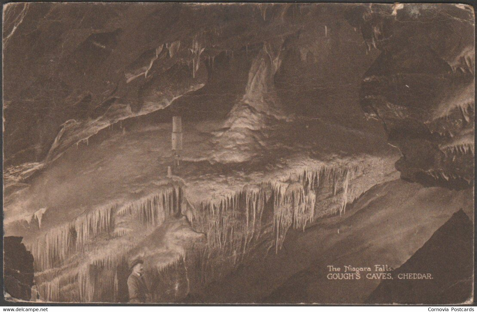 The Niagara Falls, Gough's Cavern, Cheddar, 1924 - Gough's Postcard - Cheddar