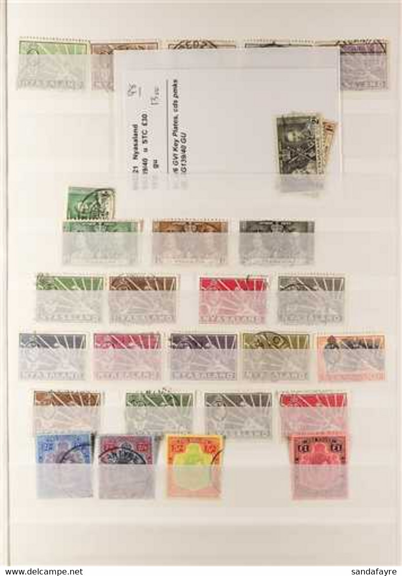 1934-53 FINE USED  Useful Group Of Issues Incl. 1938-44 KGVI Defins Set Less 10s, 1945 Pictorial Defins Set 1951 Diamond - Nyasaland (1907-1953)