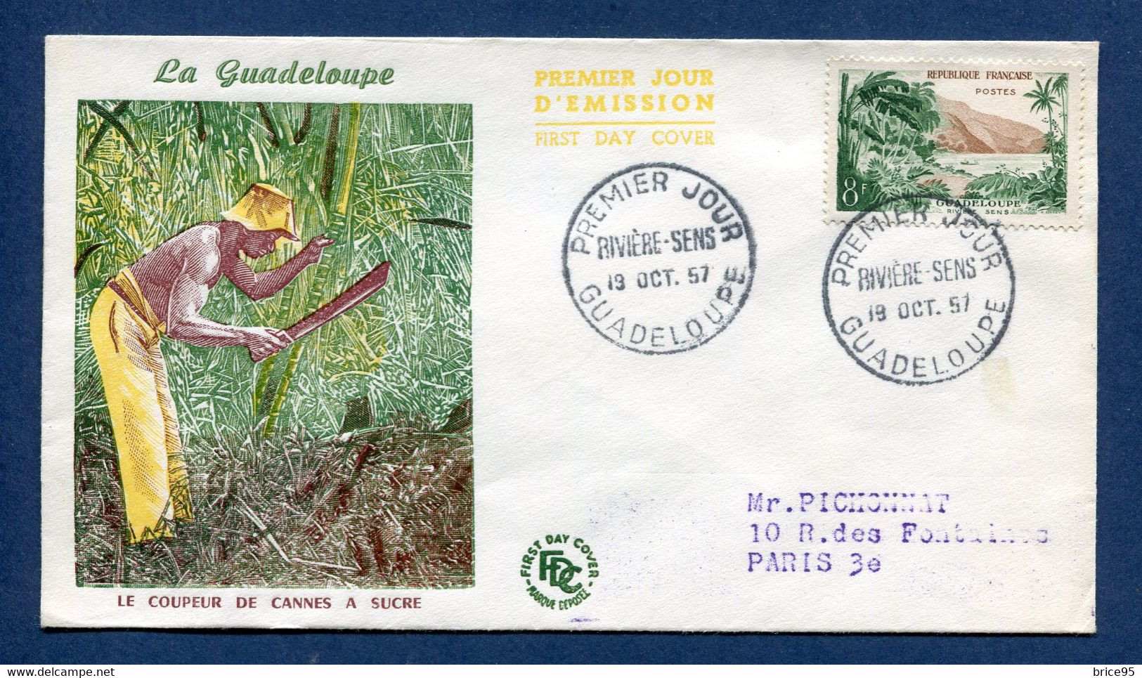 ⭐ France - FDC - Premier Jour - Rivière Sens - Guadeloupe - 1957 ⭐ - 1950-1959