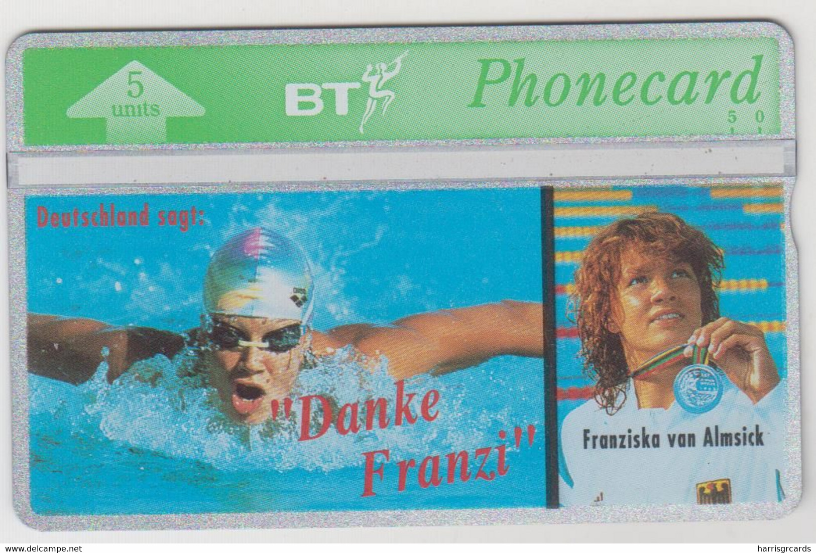 UK - Franziska Van Almsick/Danke Franzi, 5 U, Tirage 15,020, 11/92, Mint - BT Emissioni Straniere