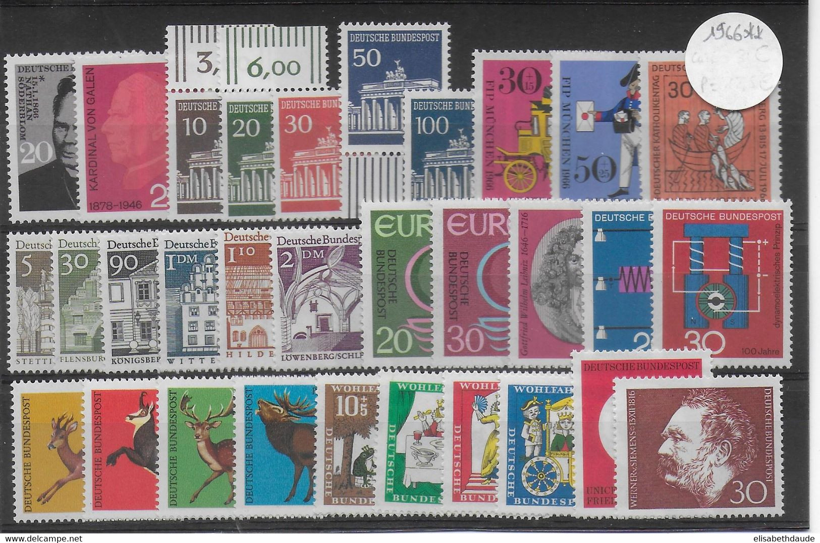 BRD - ANNEE COMPLETE 1966 ** MNH  - YVERT N°356/385 - COTE = 32 EUR - Jaarlijkse Verzamelingen