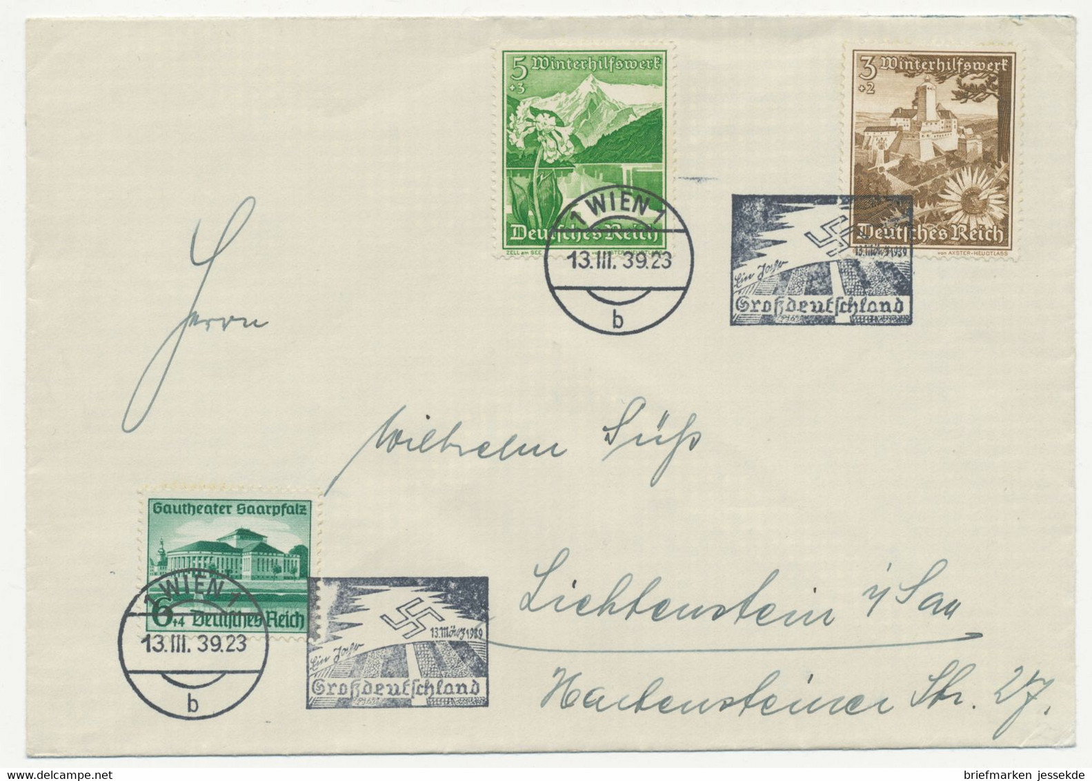 Deutsches Reich Michel No. 673, 675, 677 Auf Brief Sonderstempel Großdeutschland - Covers & Documents