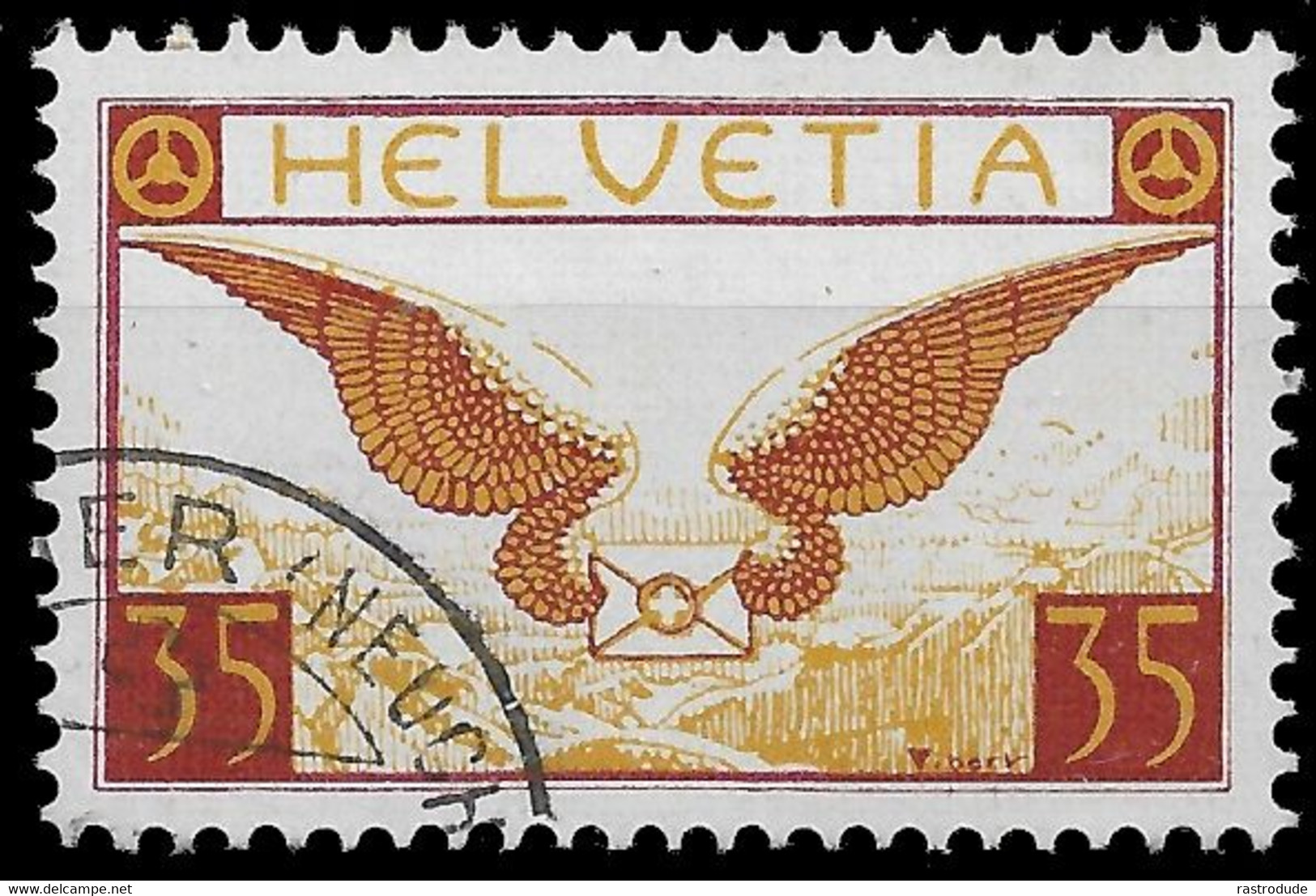 1929-37 SCHWEIZ SUISSE - POSTE AERIENNE - Yv. 13 35c - GEBRAUCHT - USED - SUPERB! - Usati