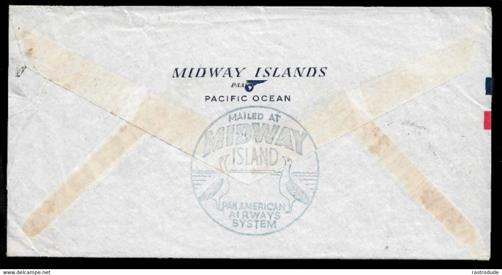 1941 AUG 15 - TRANSPACIFIC AIR MAIL - MAILED AT MIDWAY ISLANDS - PAN AMERICAN AIRWAYS SYSTEM To PRINCETON - RARE - 2a. 1941-1960 Afgestempeld