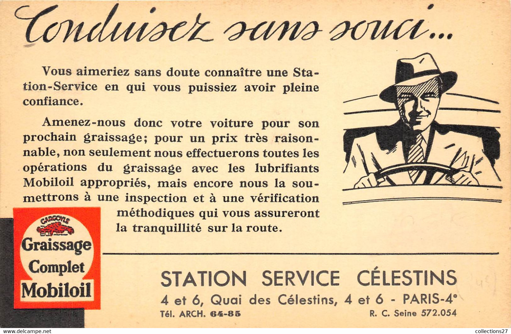 PARIS-75004-STATION SERVIE CELESTINS- 4 ET 6 QUAI DES CELESTINS , CONDUISEZ SANS SOUCI - Arrondissement: 04