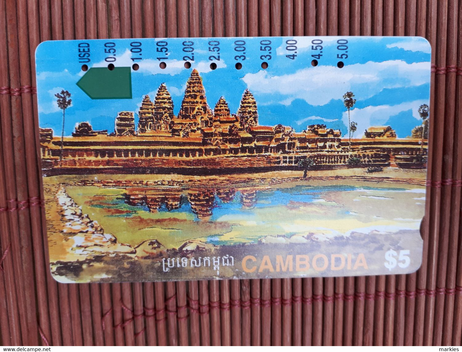 Phonecard Cambodi $5 Used Rare - Cambogia
