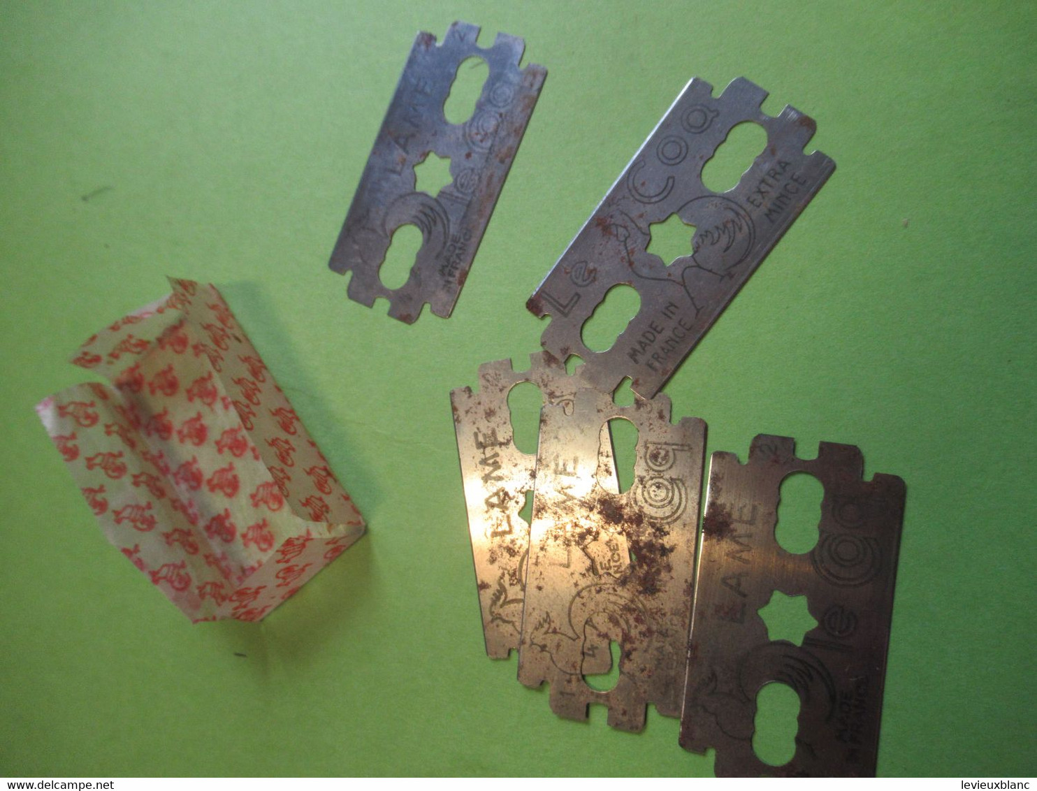 5 Lames De Rasoir Usagée ,avec 1 Emballage Mais Sans étui Carton/LE COQ/Made In France/Vers 1920-1950   PARF217 - Razor Blades