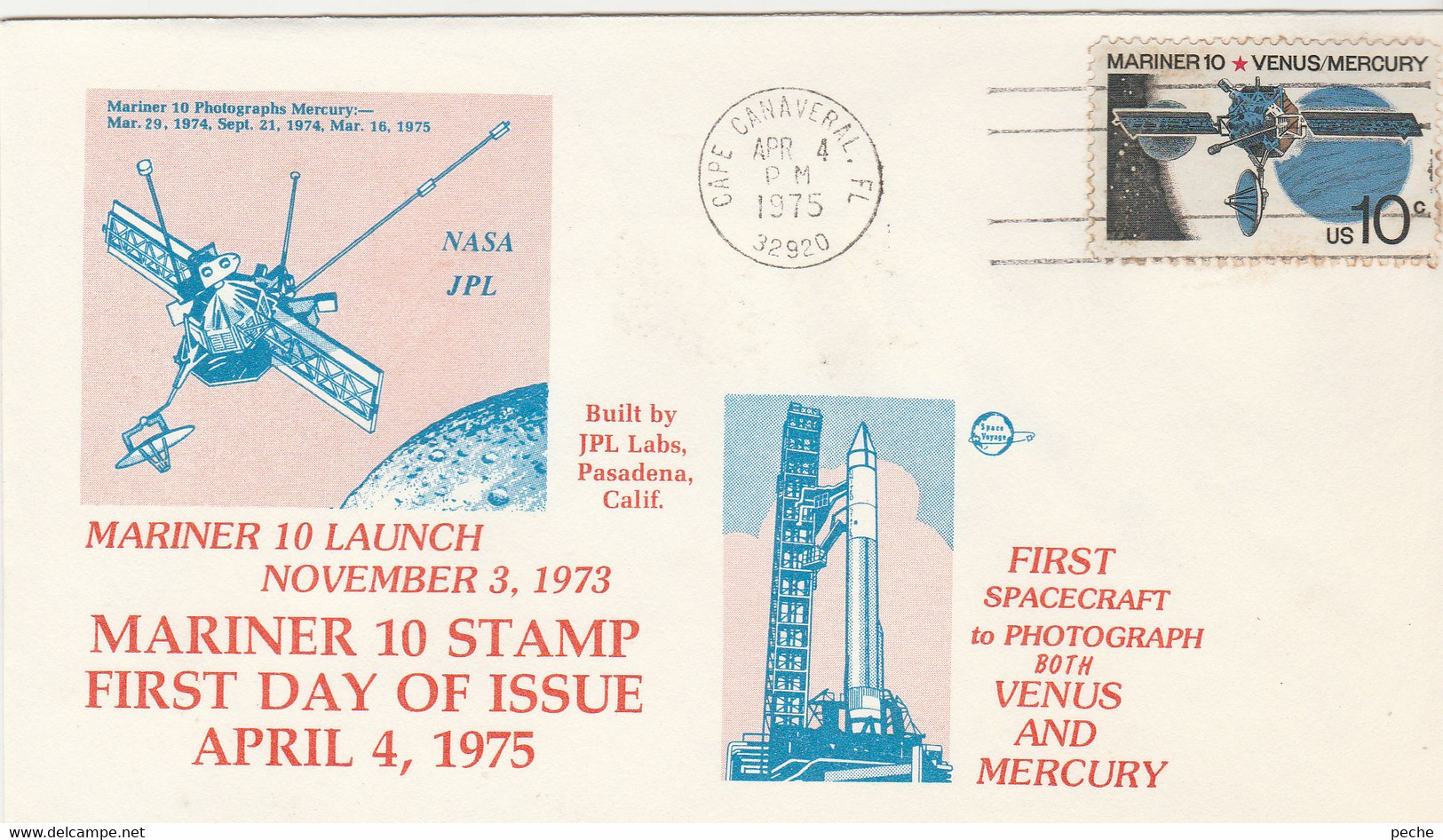 N°629 N -FDC Mariner 10 Stamp Fisrt Daay Of Issue - Nordamerika