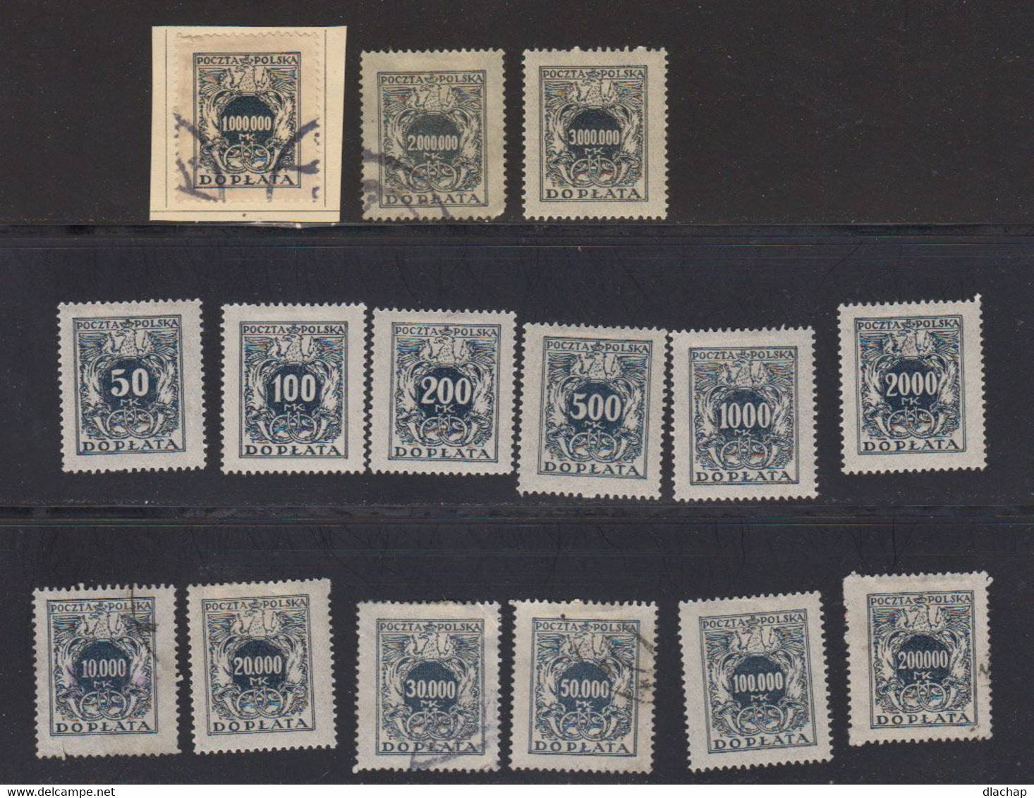 Pologne 1923 Yvert 45 / 61 Sauf 57 Et 58. Neufs Avec Charniere Ou Obliteres. Taxe Doplata - Andere & Zonder Classificatie