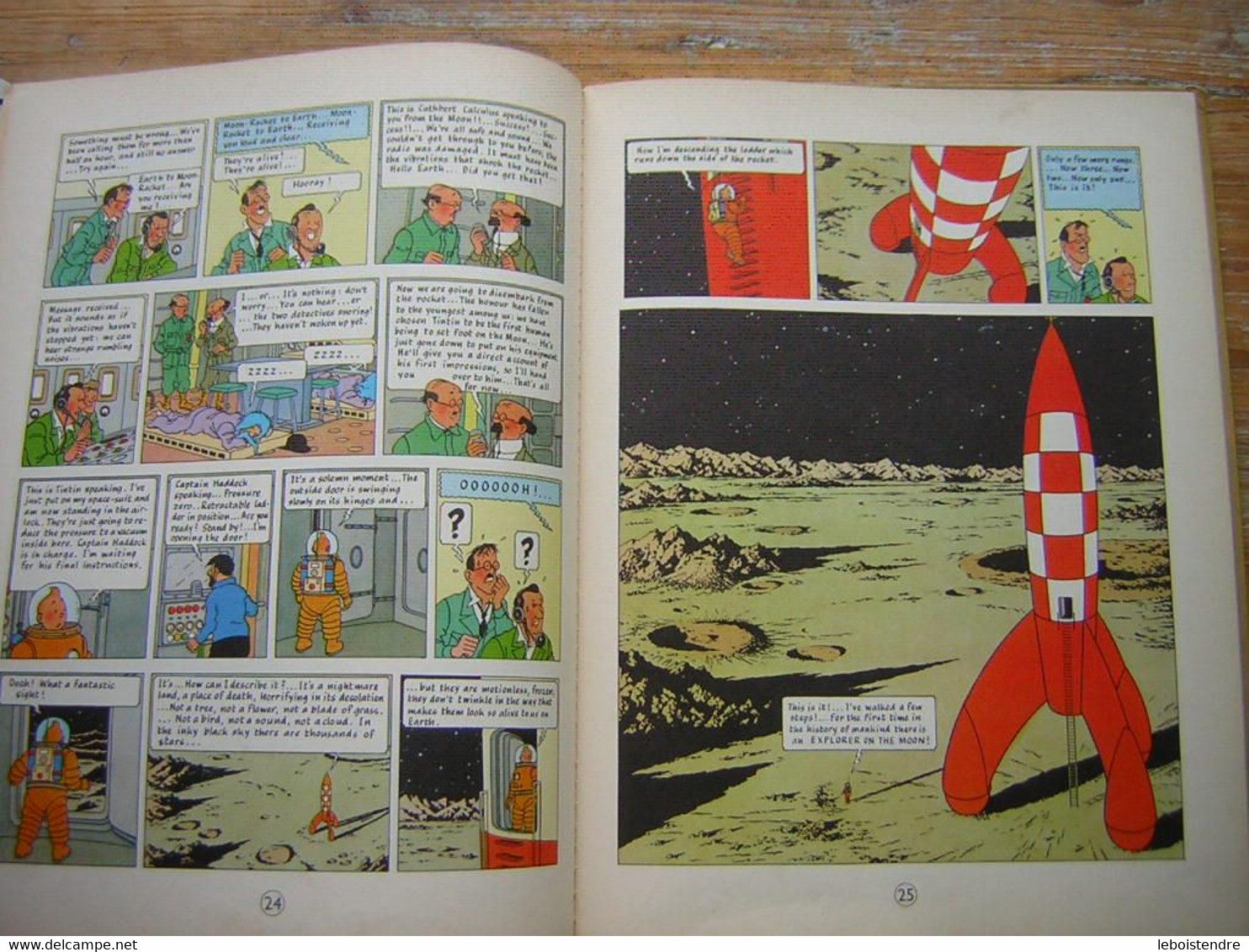 HERGE THE ADVENTURES OF TINTIN  EXPLORERS ON THE MOON  on a marché sur la lune  1er édition Anglaise 1959 METHUEN