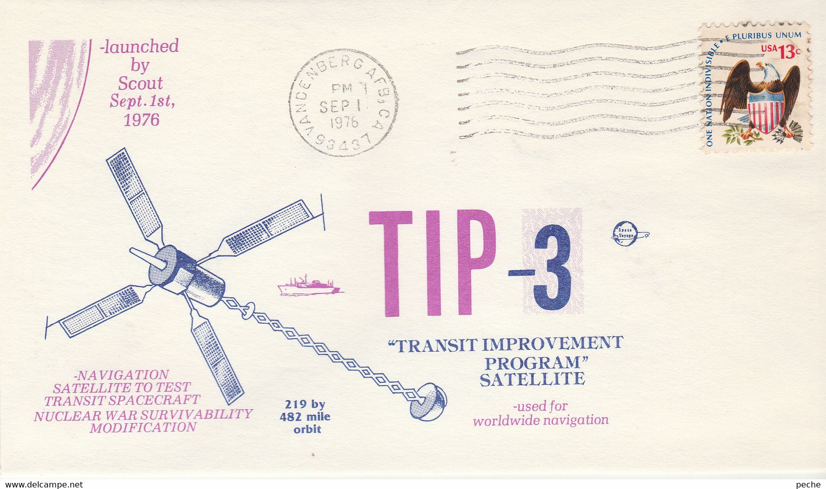 N°632 N -lettre Tip -3 -transit Improvement Program Satellite- - North  America