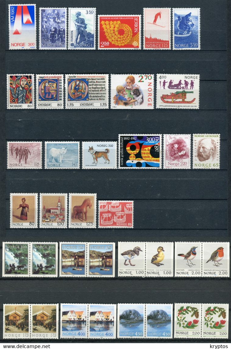 Norway. Mixed Lot - All MINT Condition. 37 Stamps - All Different (included: 8 PAIRS) - Sammlungen