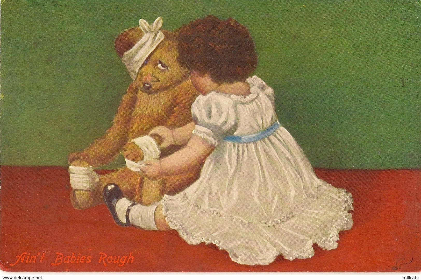 TEDDY BEAR   + CHILD  AIN'T BABIES ROUGH  Pu 1942 - Games & Toys