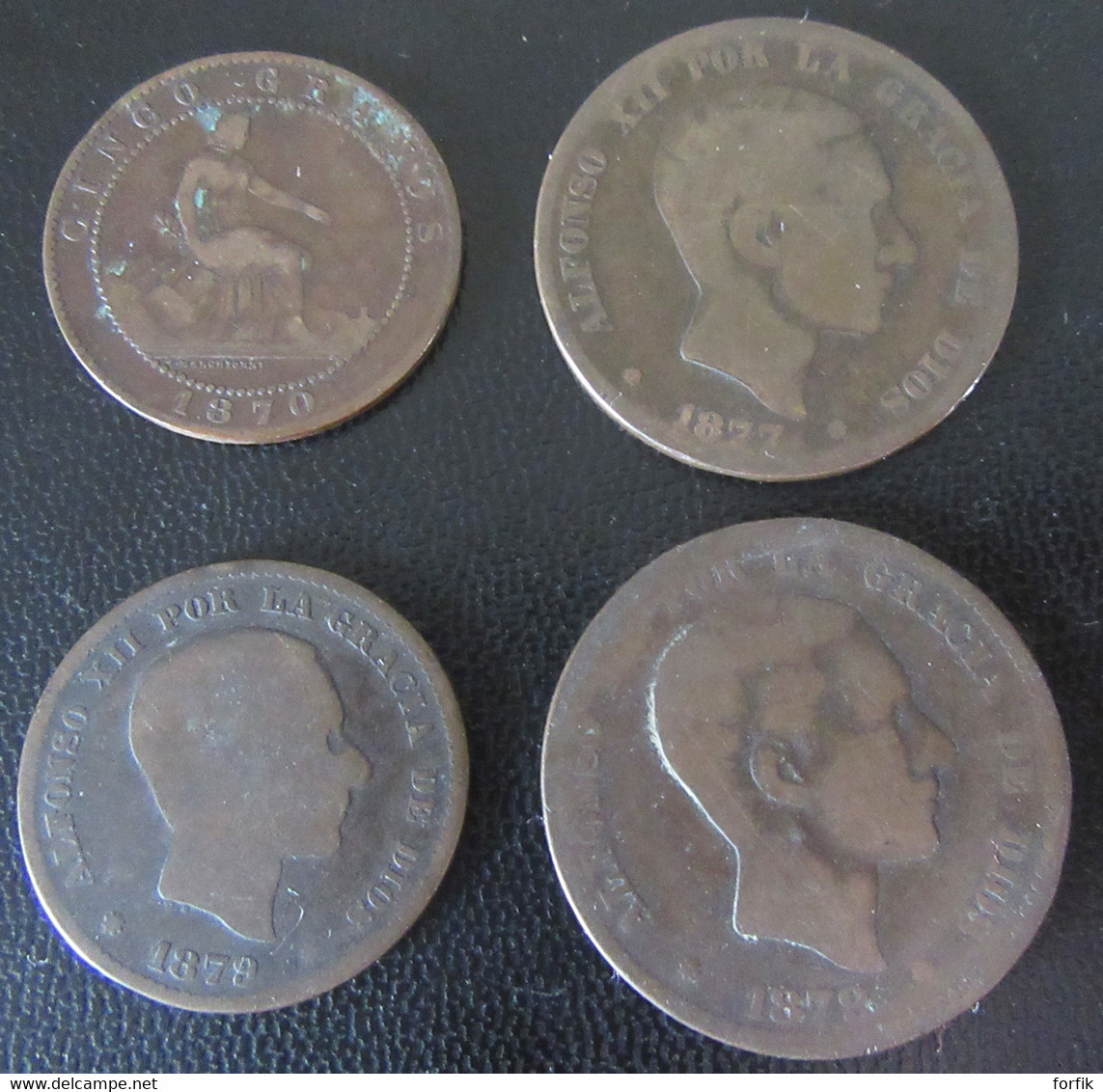 Espagne / Espana - 4 Monnaies Diverses 1870 à 1879 - Sammlungen