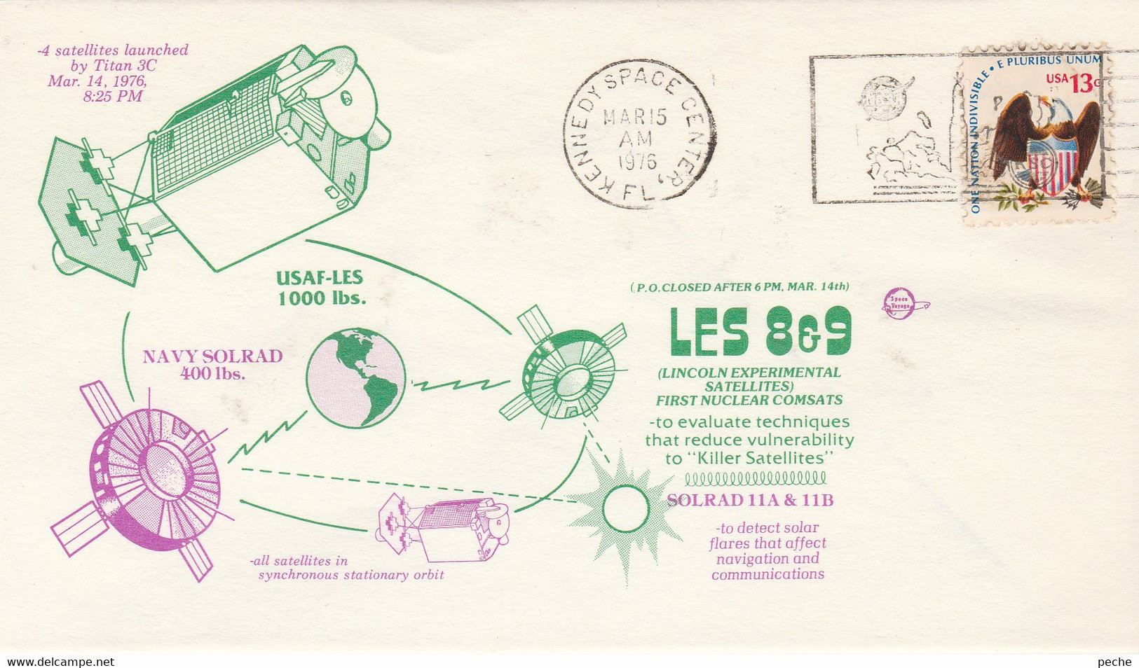 N°644 N -lettre  Lincoln Experimental Satellites First Nuclear Combats - America Del Nord