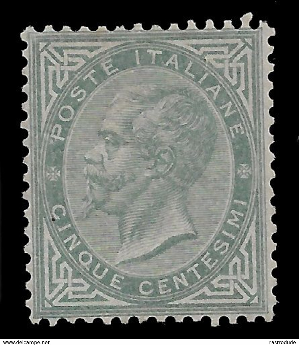 1863 ITALIA Regno 5c  Grigio Verde Sass. L16 Yv.14  Nuovo Senza Gomma (*) Ben Centrati. Sass. €2100 - Nuovi