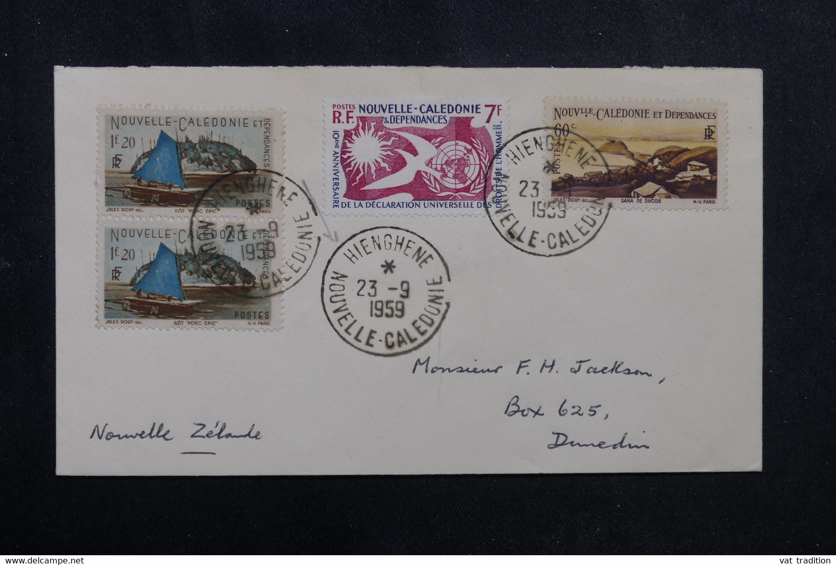 NOUVELLE CALÉDONIE  - Enveloppe De Hienghene Pour La Nouvelle Zélande En 1959  - L 72555 - Briefe U. Dokumente