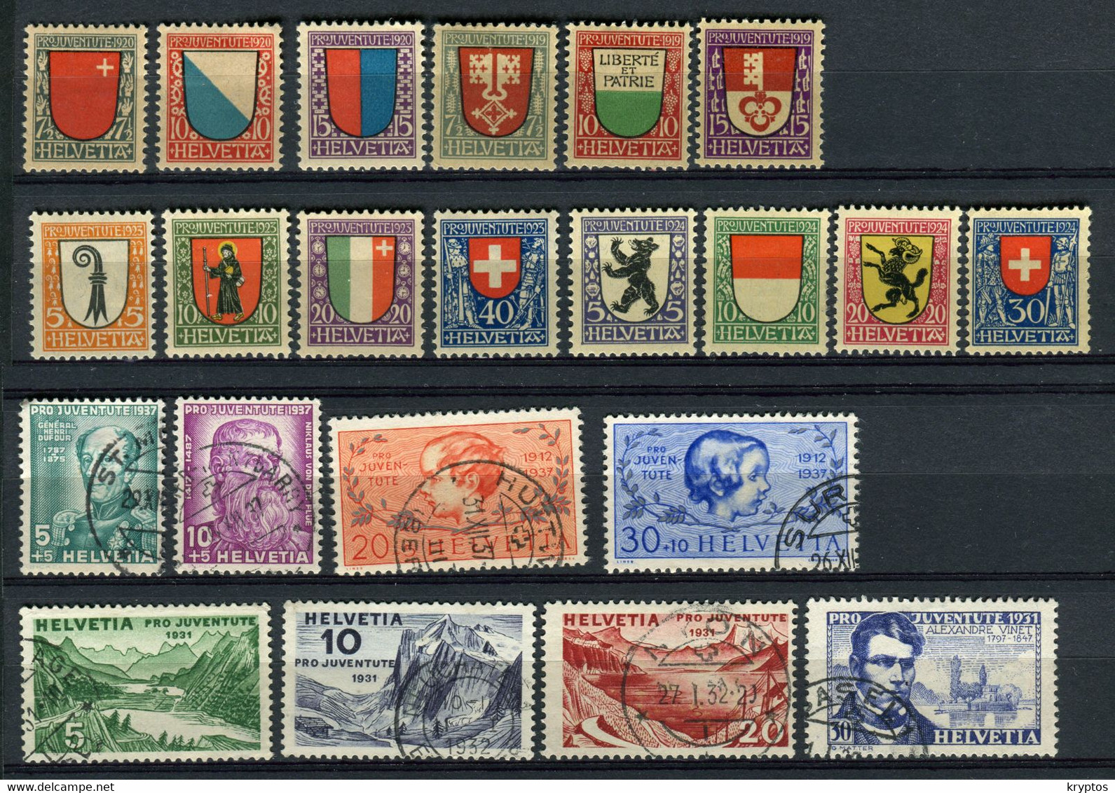 Switzerland. Pro Juventute. 1919, 1920, 1923, 1924, 1931 & 1937. 22 Stamps. - Sonstige & Ohne Zuordnung